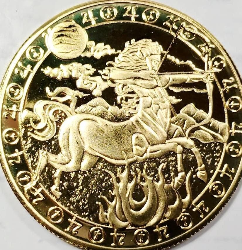 黄道十二星座 射手座/サジタリアス ギリシャ神話 コイン ゴールド」jo