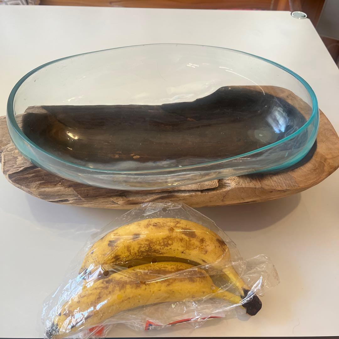 手作りダークブラウン木製皿