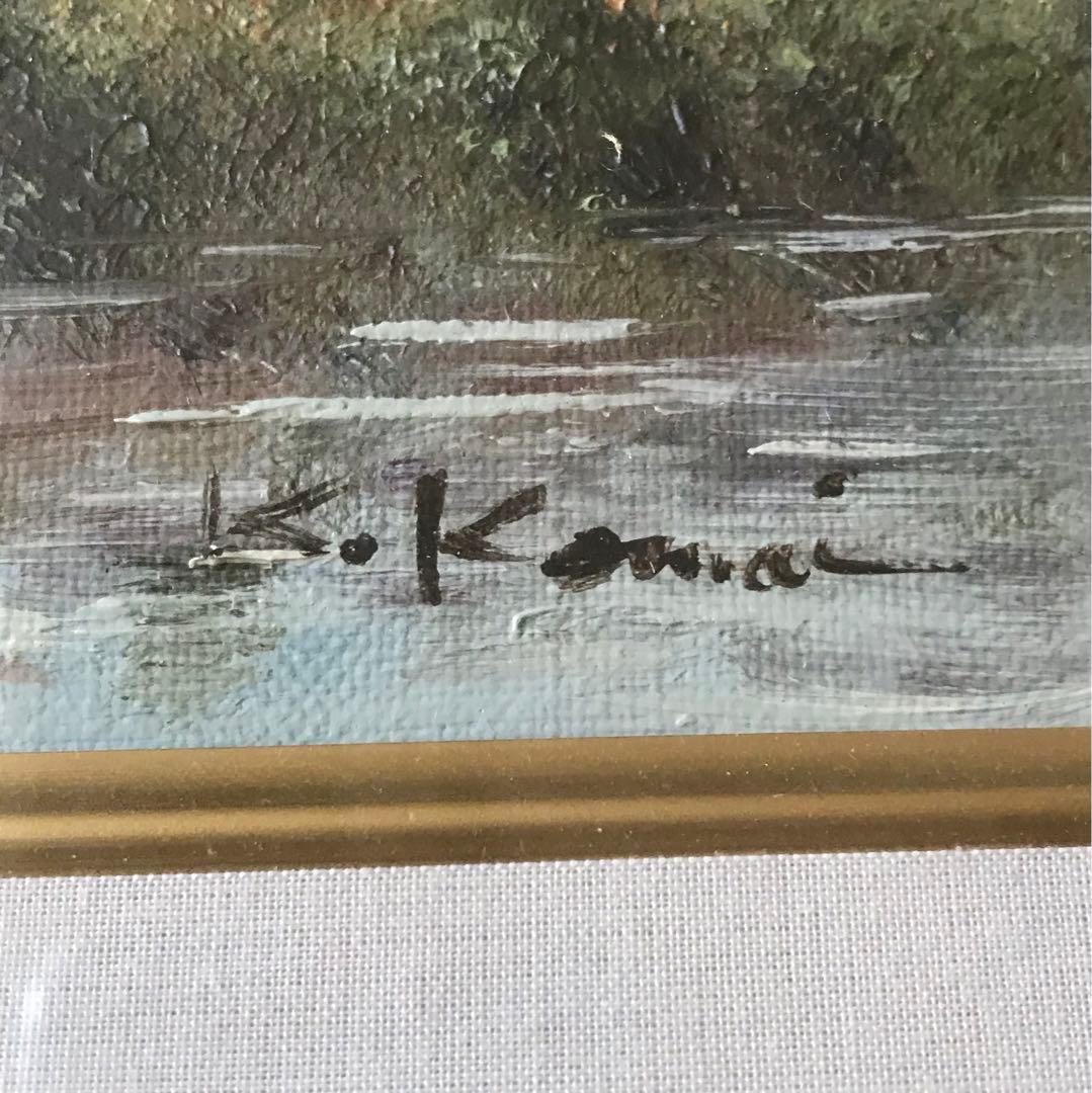 駒井敬三郎(駒井啓三郎)「土蔵と農家」油彩 SM 額装 無所属 油絵 油画