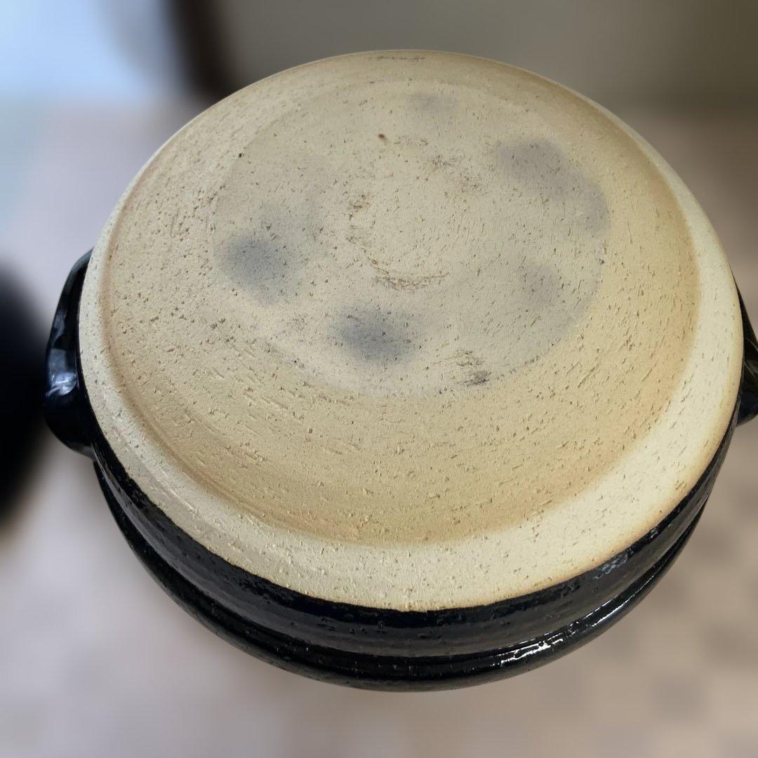 長谷園ヘルシー蒸し鍋　土鍋黒　さくらんぼ