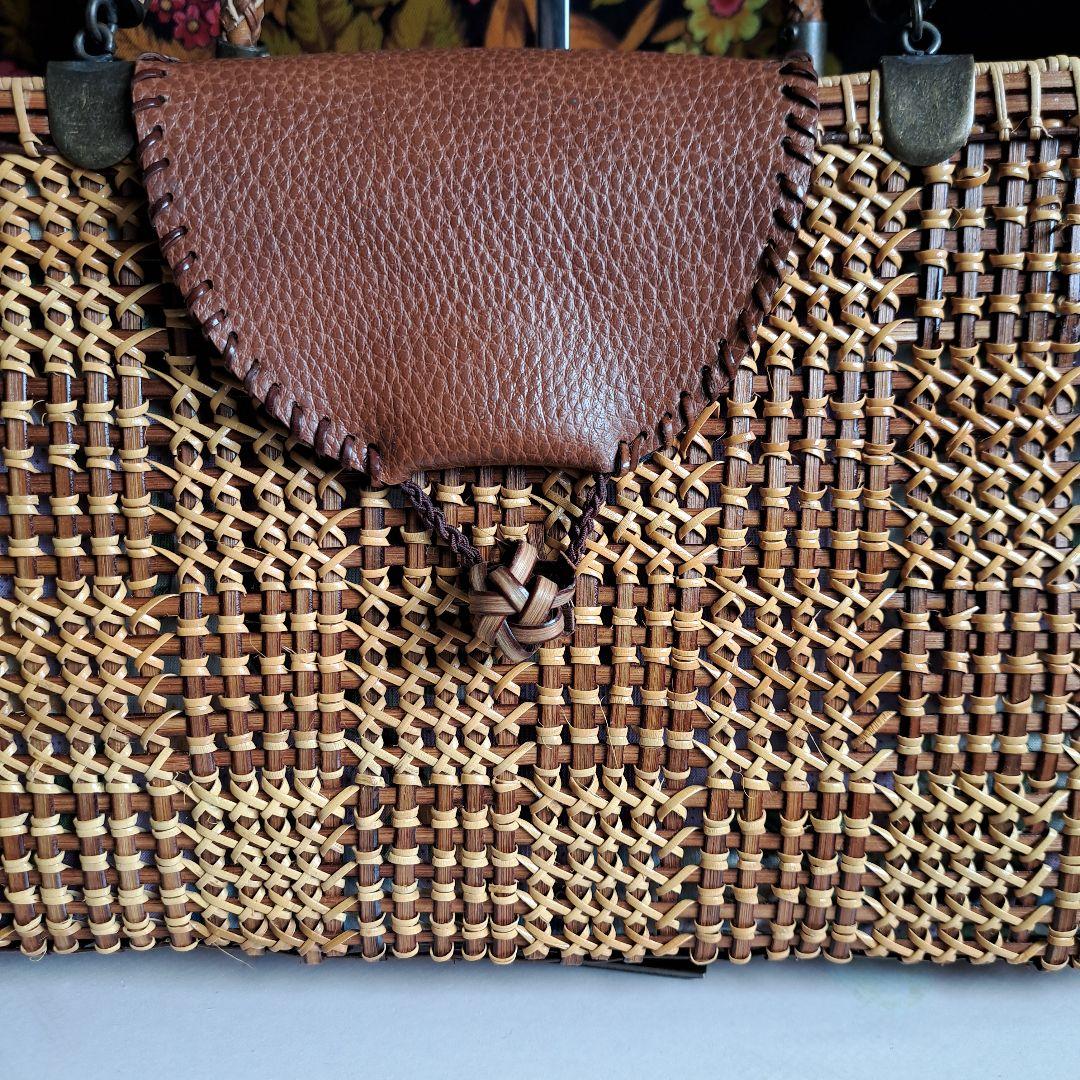 ハンドメイド 籐 籐バッグ かごバッグ ハンドバッグ