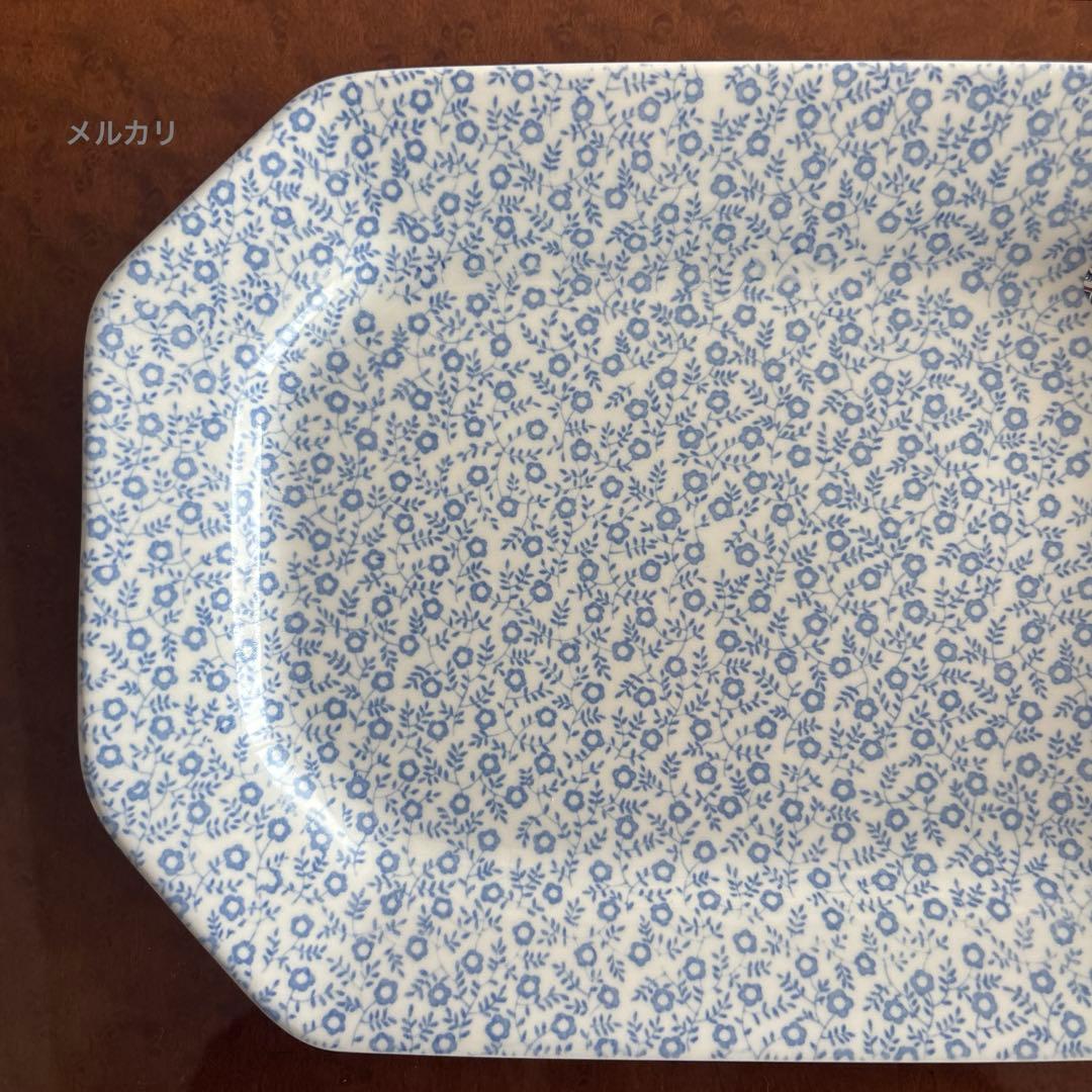 新品　BURLEIGH ブルーフェリシティ スクエアディッシュ　25cm