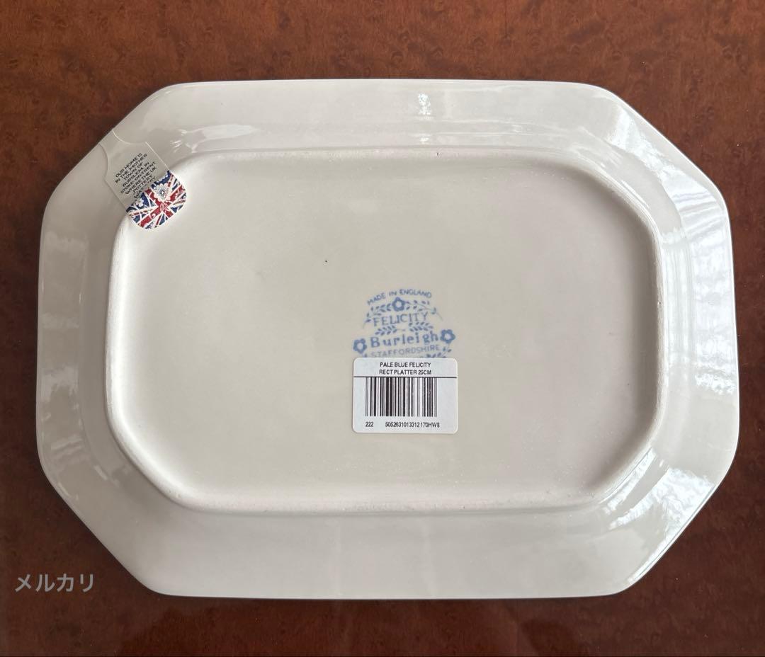 新品　BURLEIGH ブルーフェリシティ スクエアディッシュ　25cm