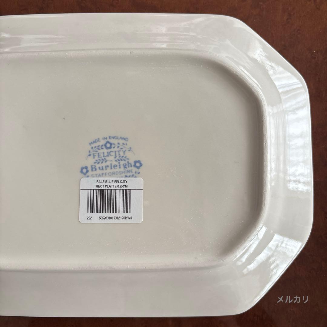 新品　BURLEIGH ブルーフェリシティ スクエアディッシュ　25cm