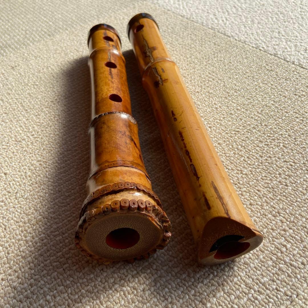 190 ⭐️尺八　一尺八寸管　華水銘