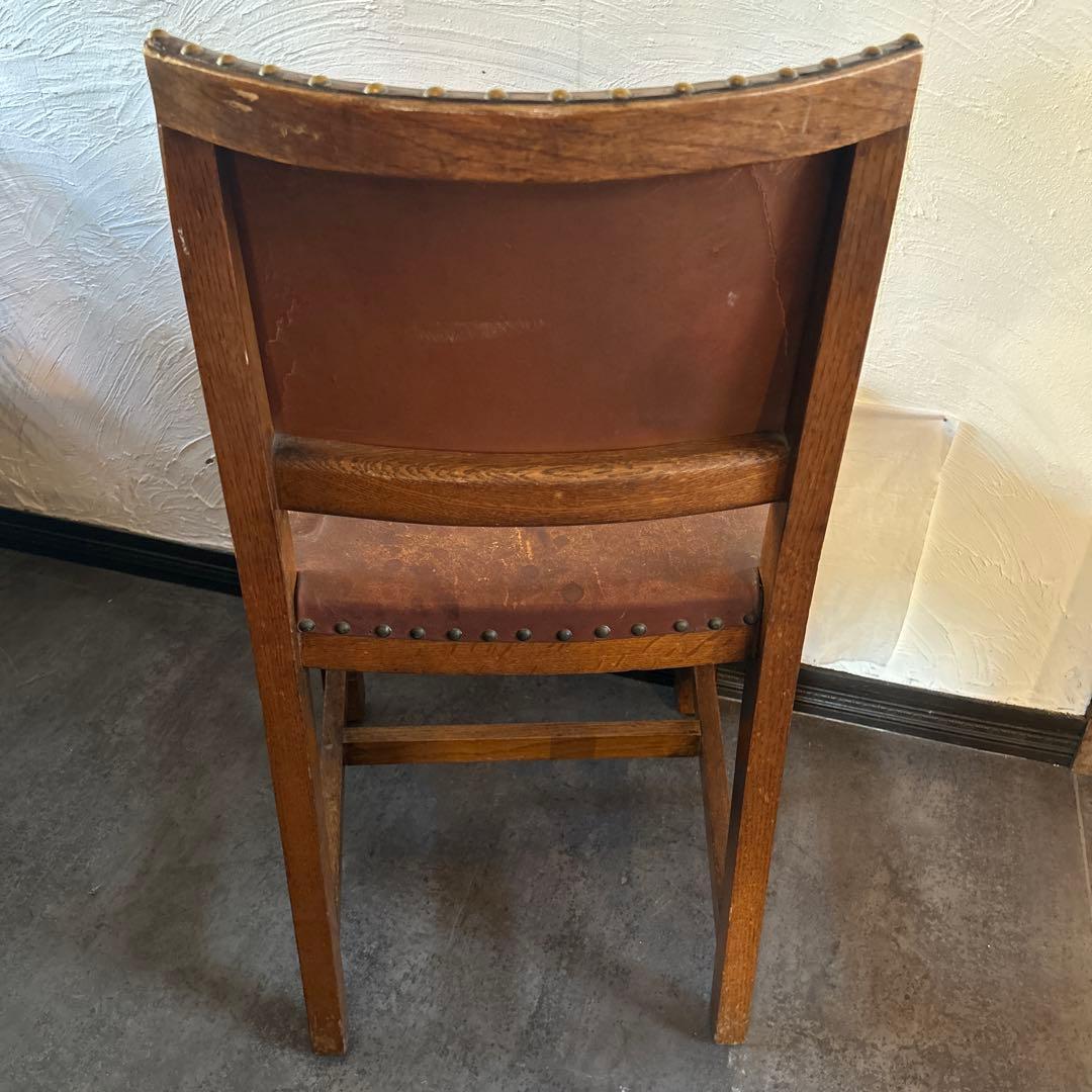 イギリス　アンティーク　チェスターフィールド　チェア　革張り　椅子