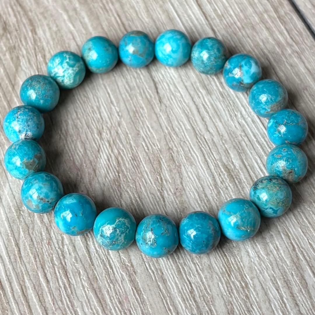 人生の守護石を身に着け困難を乗り越える/天然ターコイズ/パワーストーンブレスレッ