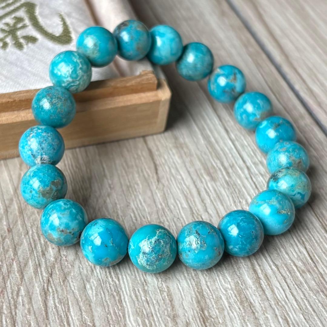 人生の守護石を身に着け困難を乗り越える/天然ターコイズ/パワーストーンブレスレッ