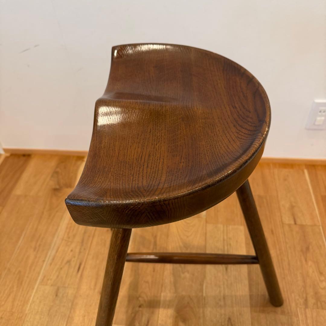 ハイスツール カウンターチェア 木製スツール ダークブラウン 英国 オーク