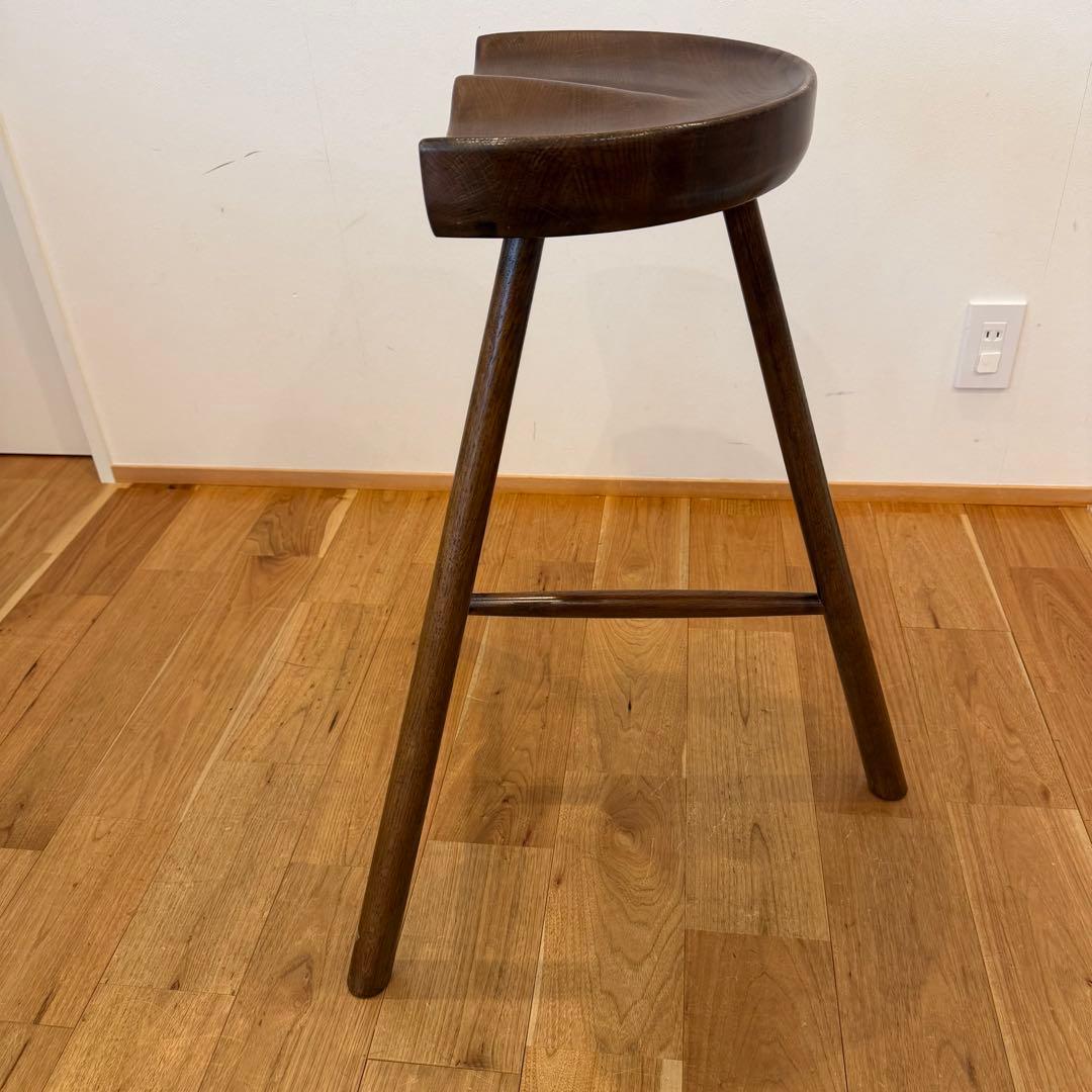 ハイスツール カウンターチェア 木製スツール ダークブラウン 英国 オーク