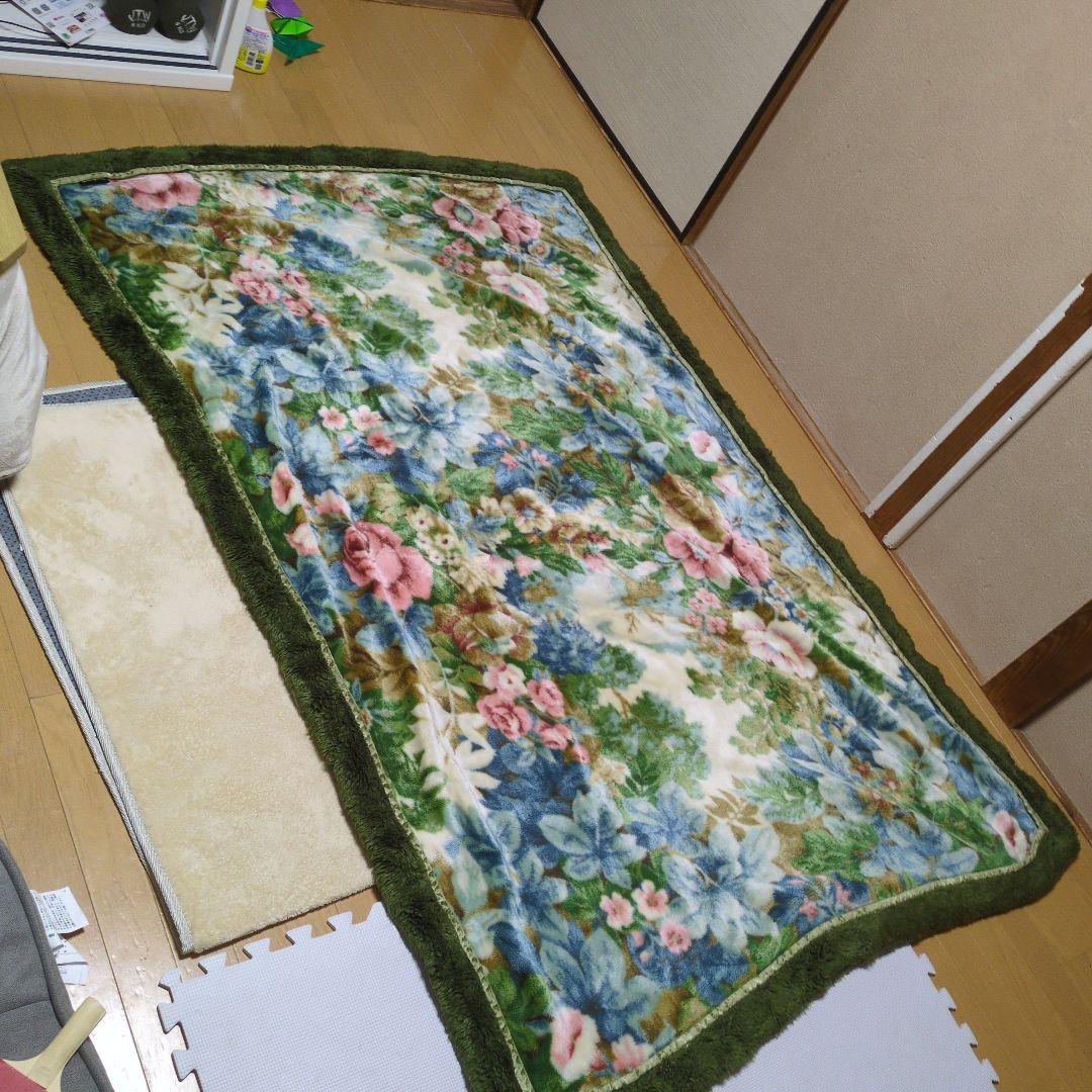 Sanderson フリース毛布 花柄 緑色　1350×1950　2枚セット