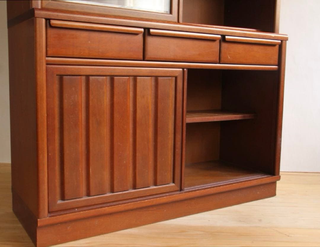 食器棚　ガラス棚　本棚　収納棚　木製　家具