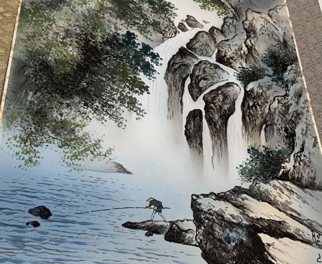 掛軸3本セット 葛谷聖山『新四季賞翫』日本画 山水 風景画 絹本 共箱付