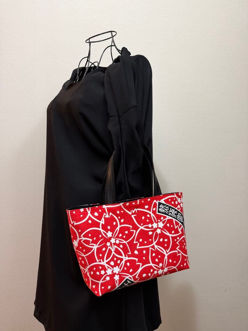 大相撲　熱海富士　伊勢ヶ濱部屋　相撲　浴衣　反物　和柄　粗布　横長トートバッグ