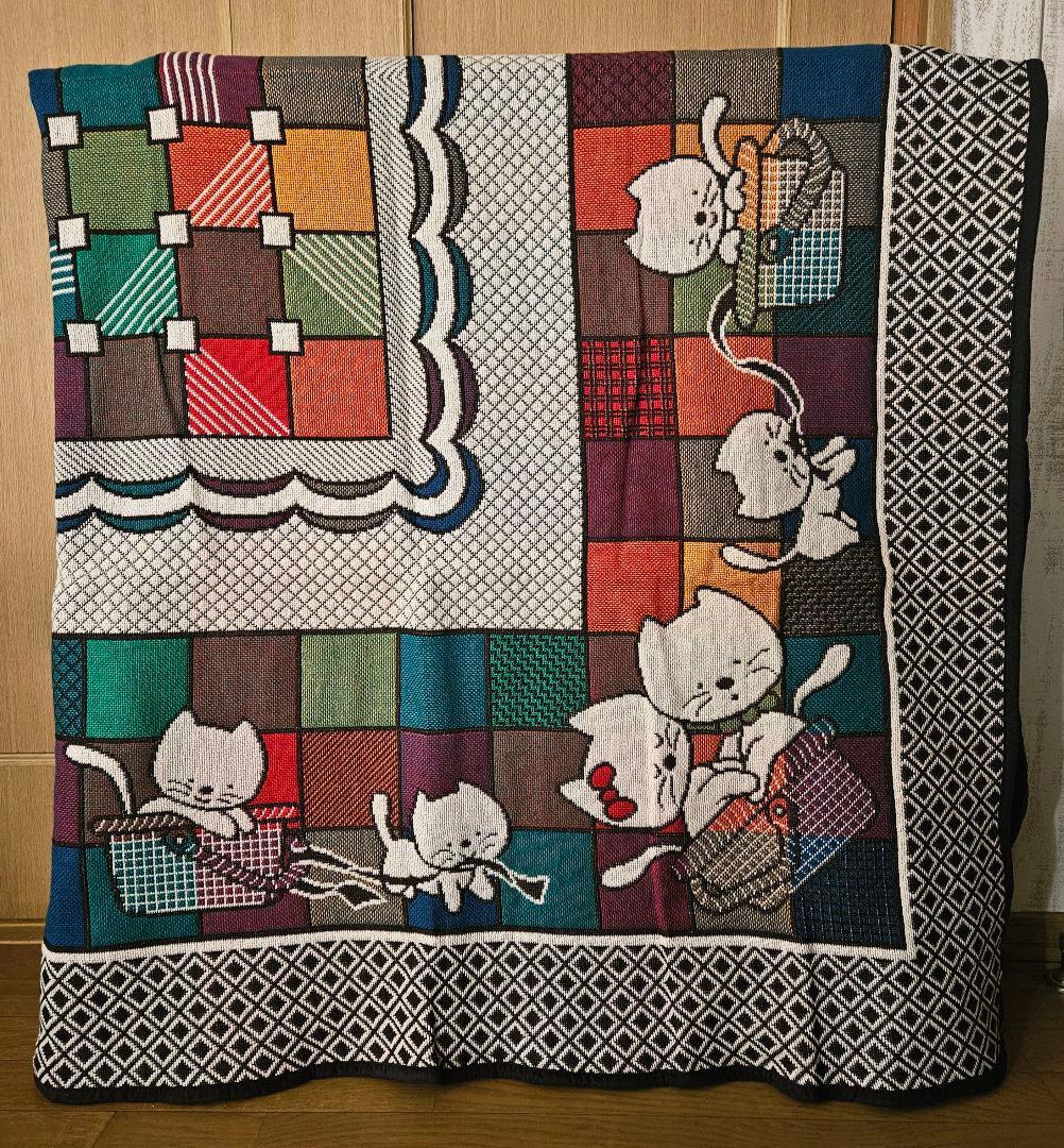 昭和レトロ レトロポップ こたつカバー こたつ上掛け ねこ柄 新品タグ付き