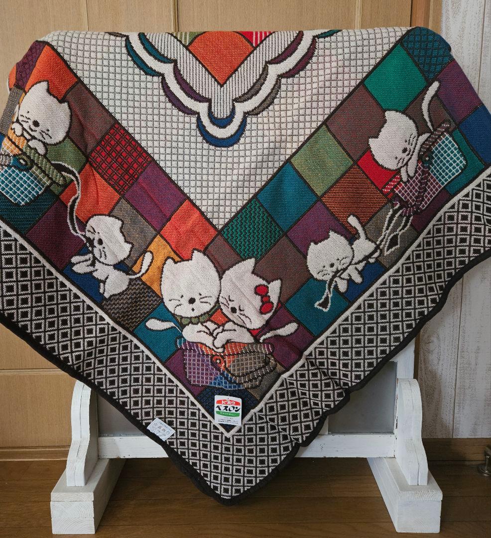 昭和レトロ レトロポップ こたつカバー こたつ上掛け ねこ柄 新品タグ付き