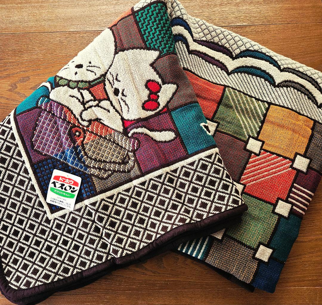 昭和レトロ レトロポップ こたつカバー こたつ上掛け ねこ柄 新品タグ付き