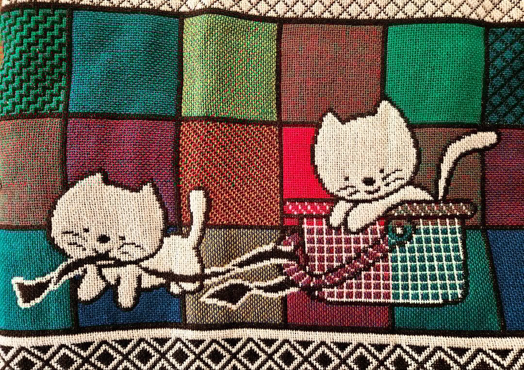 昭和レトロ レトロポップ こたつカバー こたつ上掛け ねこ柄 新品タグ付き