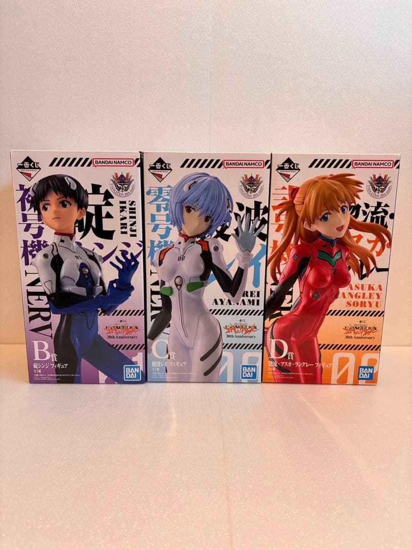 1番くじ エヴァンゲリオン 30th B賞C賞D賞フィギュア3体+下位賞セット