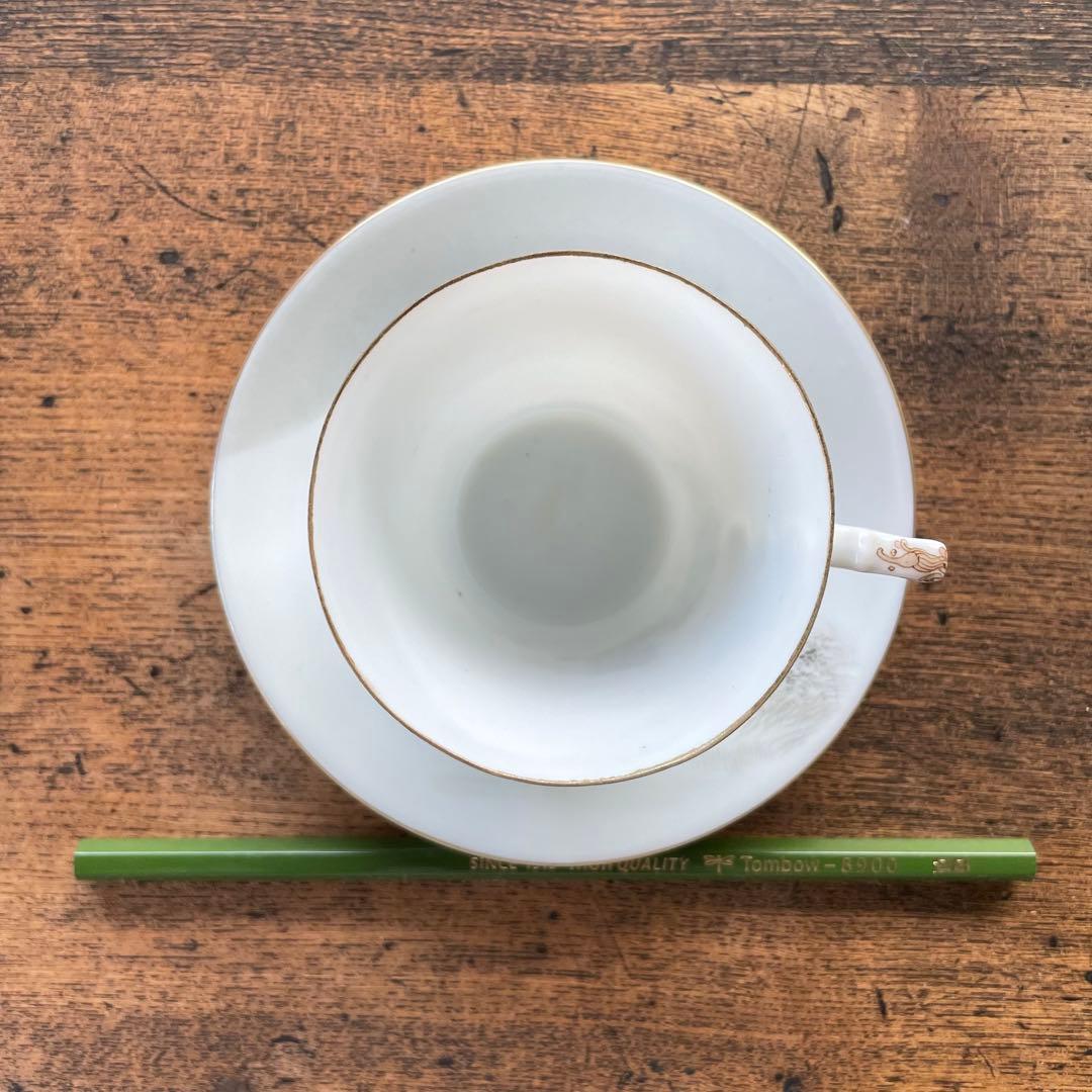 横浜焼 井村製 明治 輸出手 アンティーク カップ＆ソーサー 1客 富士 法師