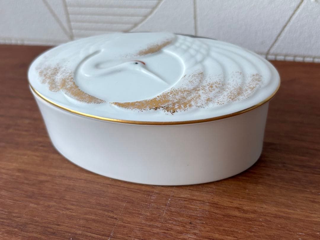 大倉陶園金彩鶴ボンボニエール蓋付き小物入れ - メルカリ