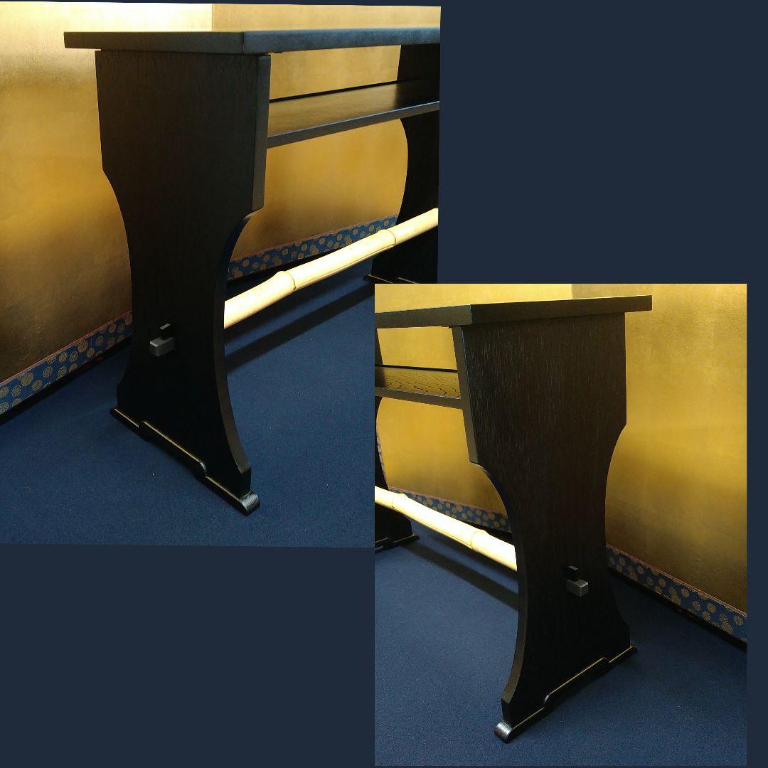 おかちゃん2台まとめAJ8④ 柿合黒漆塗 表流喫架 立礼棚 野点 組立式