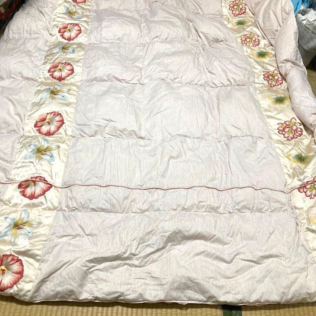 丸八真綿　羽毛　肌掛け布団　ダブル