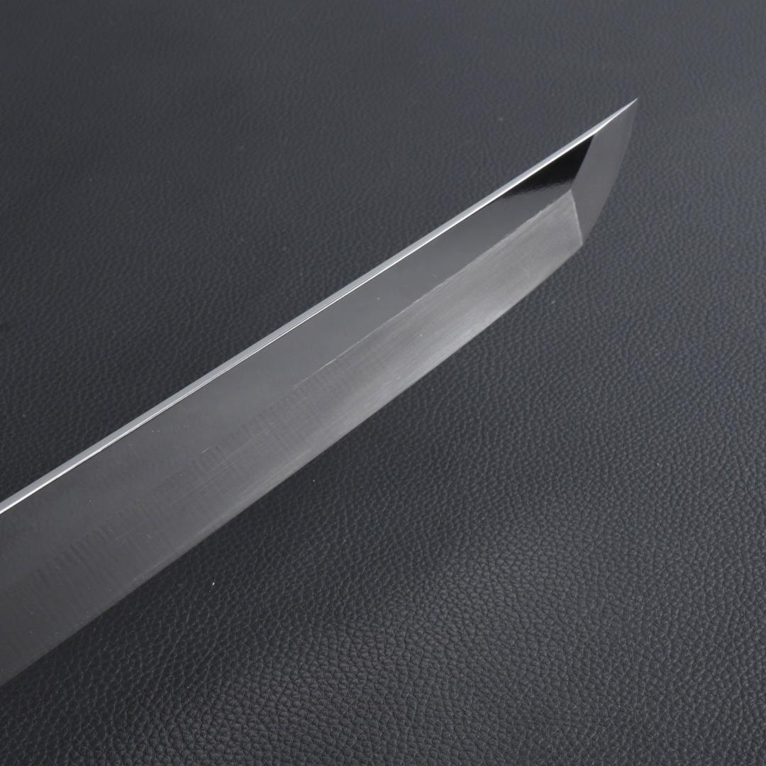 8311先丸包丁 尺一 鏡面仕上げ 刃は究極の切れ味 黒檀黒水牛角白三本巻