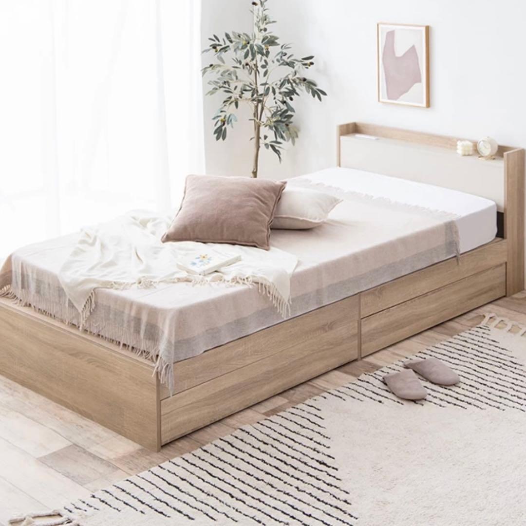 4/3まで　直接引き取り　収納シングルベッド