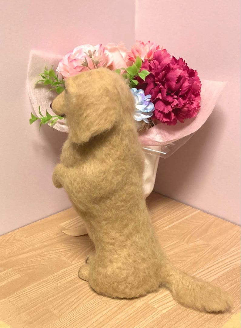 羊毛フェルト　ミニチュアダックス　たっち