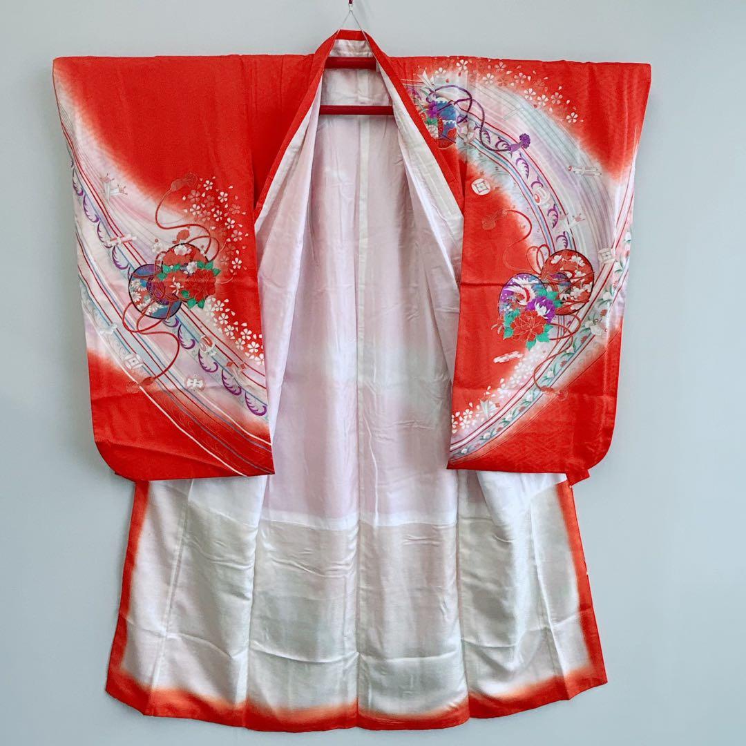 【お買い得セット】七五三　7歳女の子　赤　鼓　袋帯　51640