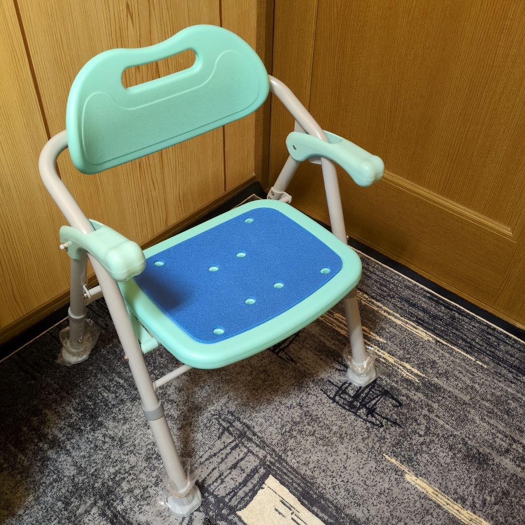 美品✨介護用シャワーチェア水色