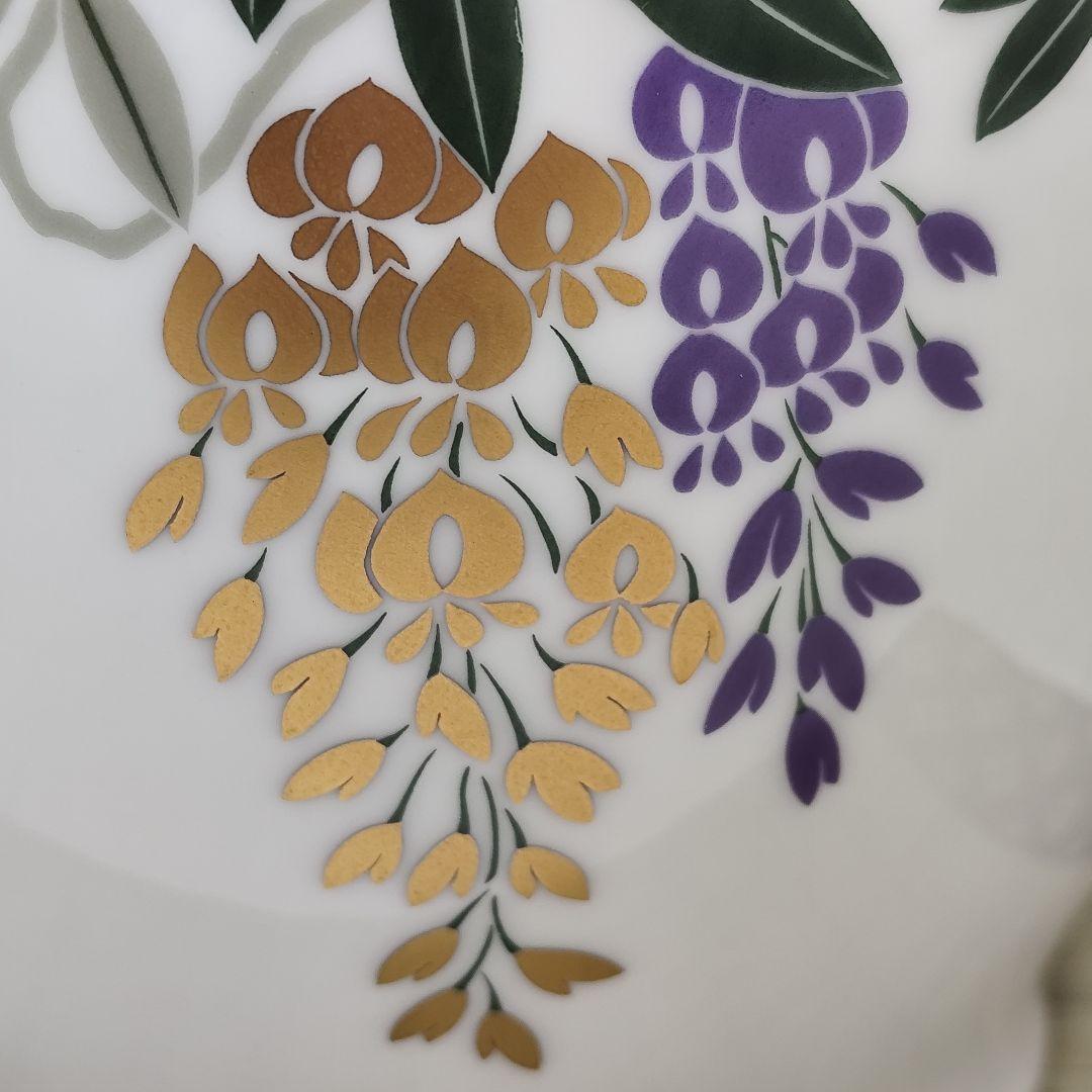 希少] OKURA 大倉陶園 花器 花瓶 藤の花 フラワーベース 金彩 大倉陶園