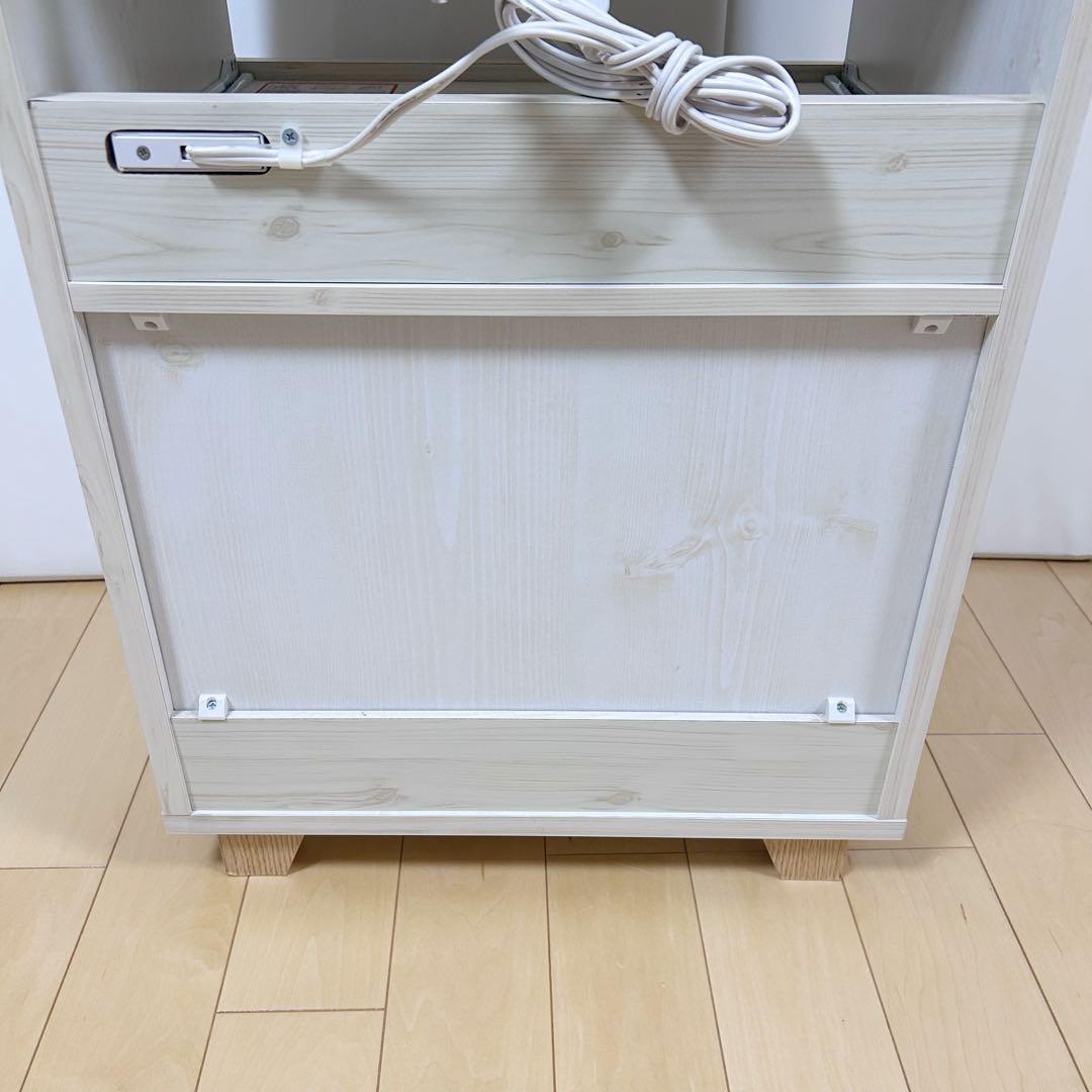 スリムレンジ台　レール引き出し2 北欧　山善　カレルRG レンジラックW48cm