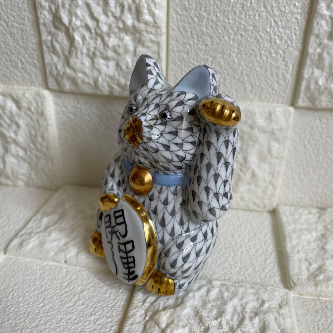 Herend ヘレンド　猫　開運　招き猫