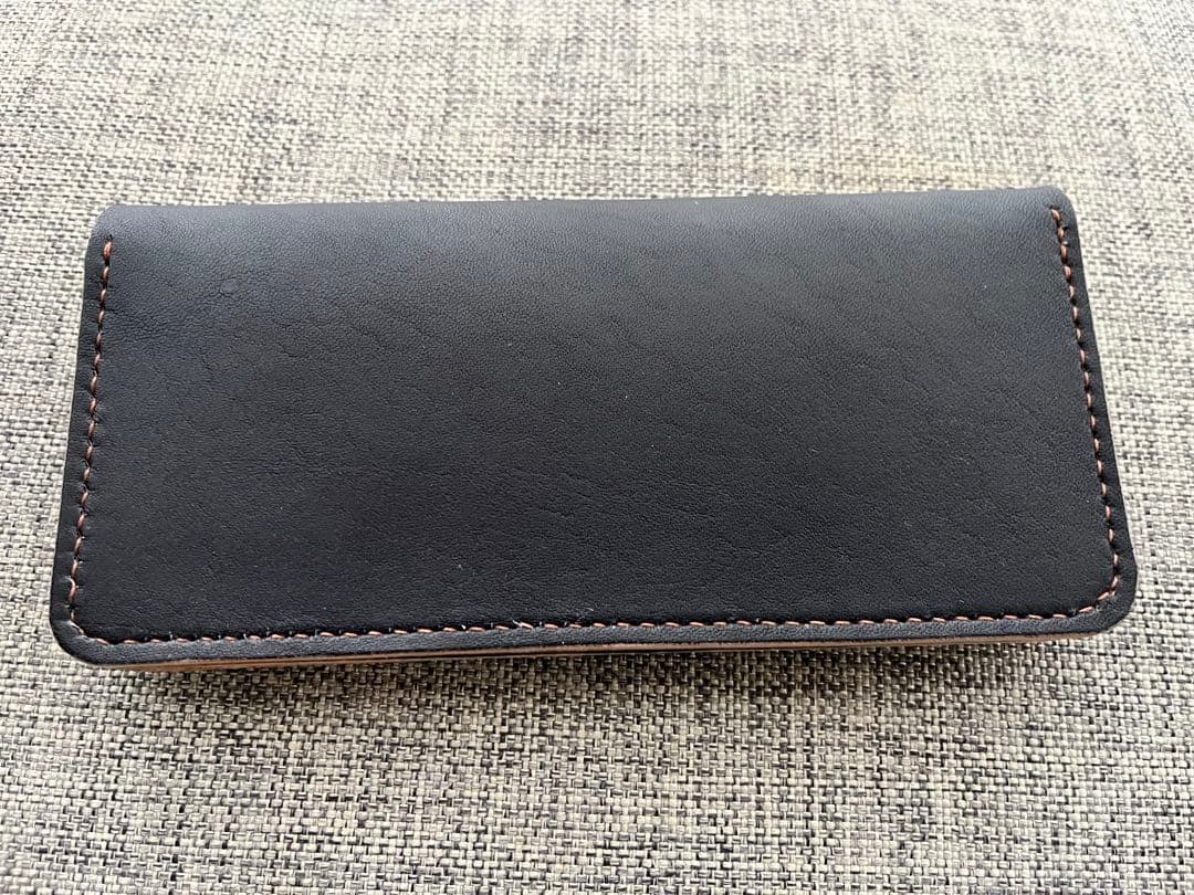 トラッカーウォレット ブラック タンニン鞣し 牛革 ハンドメイド 長財布