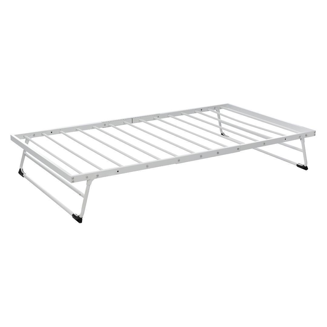 【ホワイト】 パイプベッド 折りたたみベッド ベッド 下収納 耐荷重120kg