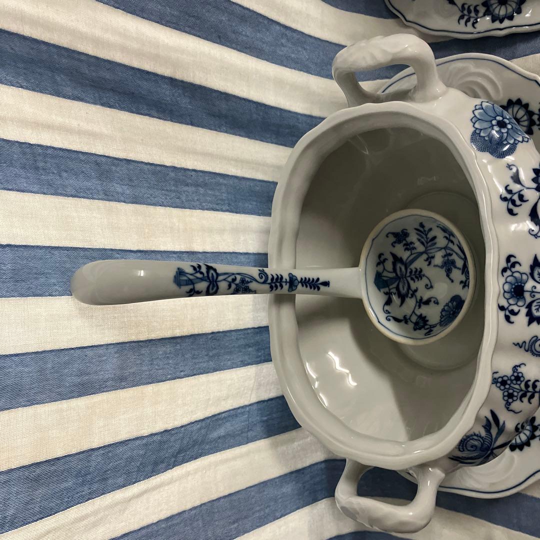 80s希少ブルーダニューブスープポット★新品同様★大型スープチューリン&レードル