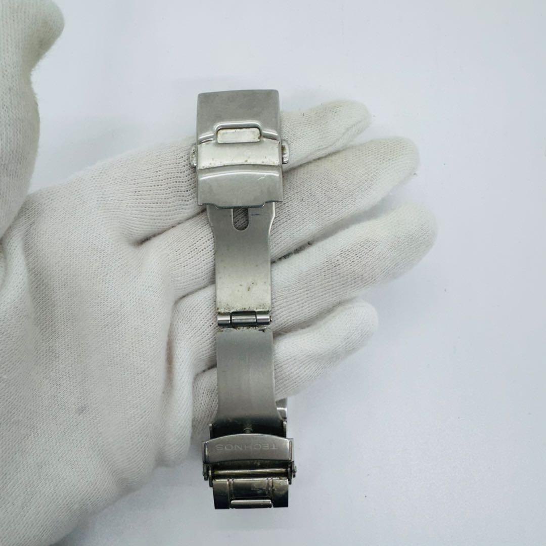 ✨TECHNOS✨テクノス✨クロノグラフ✨クォーツ✨ブラック文字盤✨腕時計✨