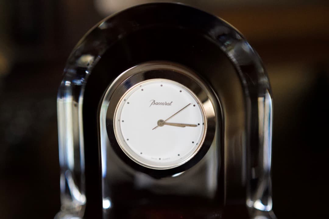 【美品】バカラ　クリスタル置時計