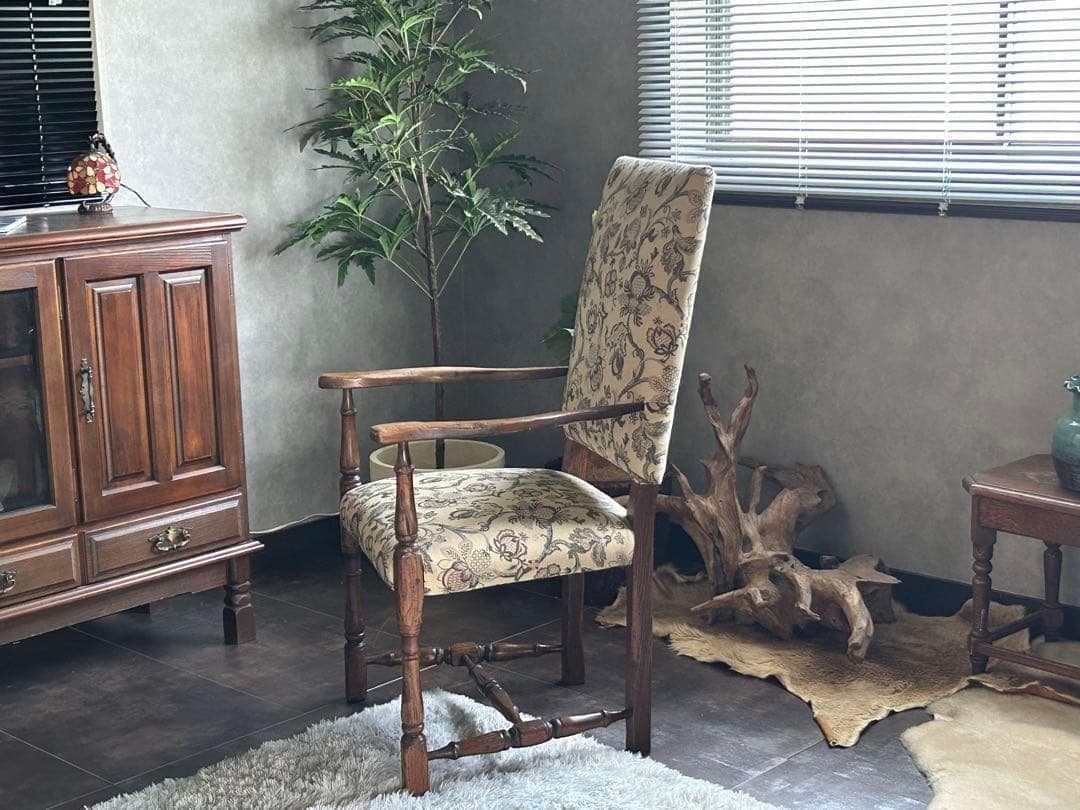 希少　イギリス　英国　アンティーク　ヴィンテージ　ハイバックチェア　SZ