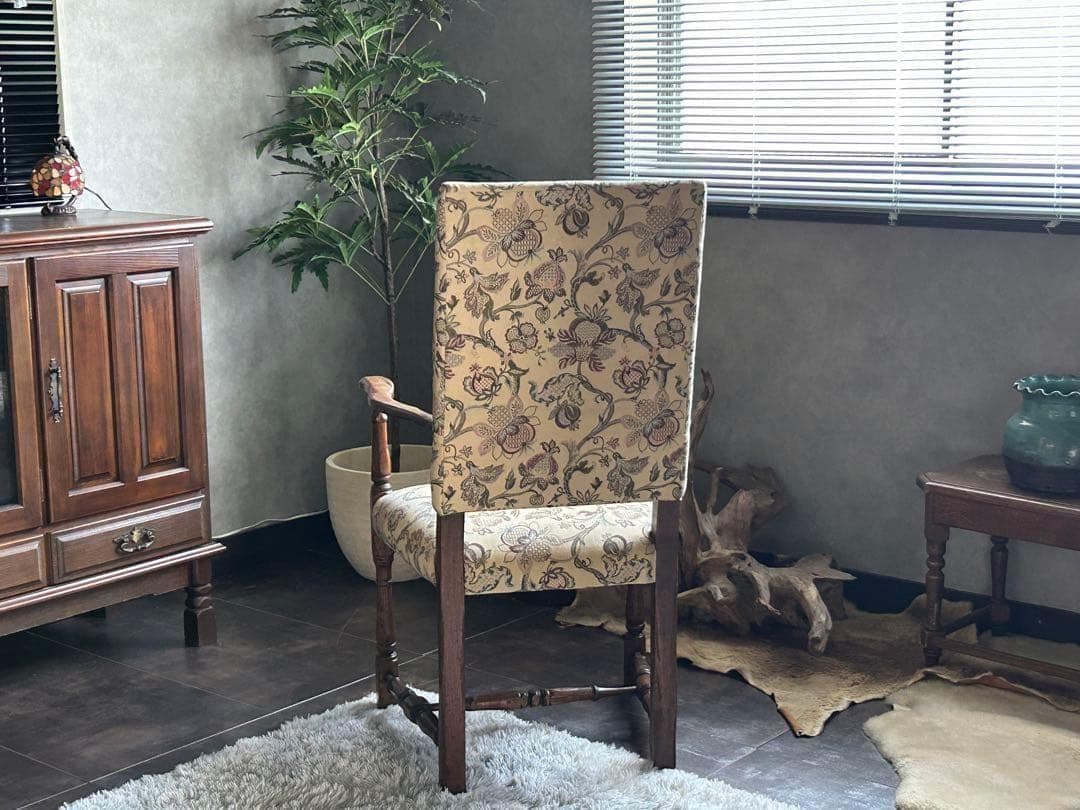 希少　イギリス　英国　アンティーク　ヴィンテージ　ハイバックチェア　SZ