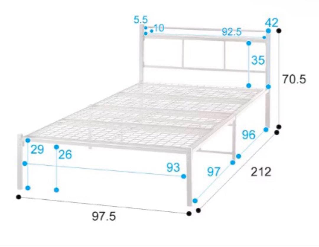 シングルベッド ホワイト スチール製 ニトリ