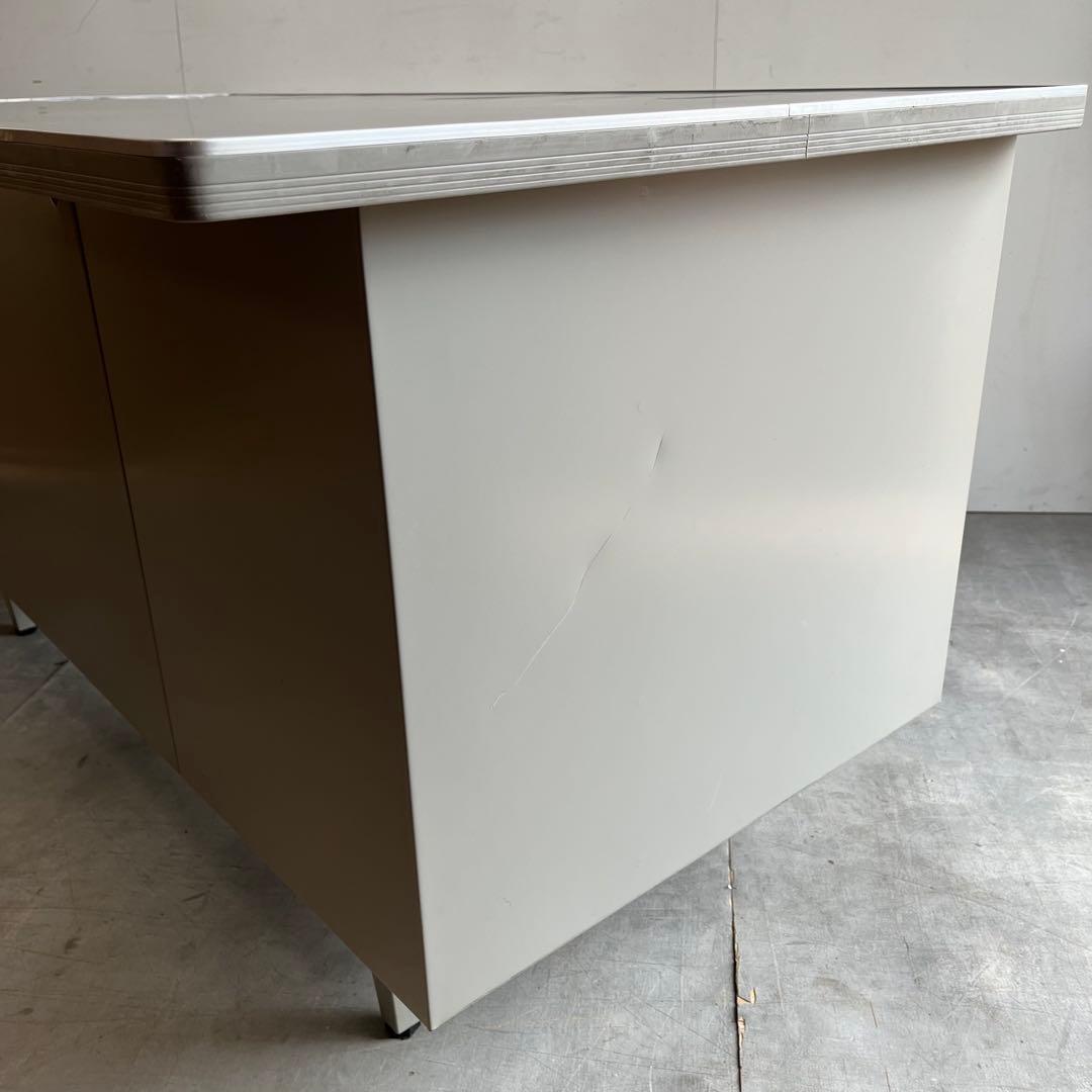 KOKUYO インダストリアル スチール デスク レトロ 両袖机 オフィス 鍵付