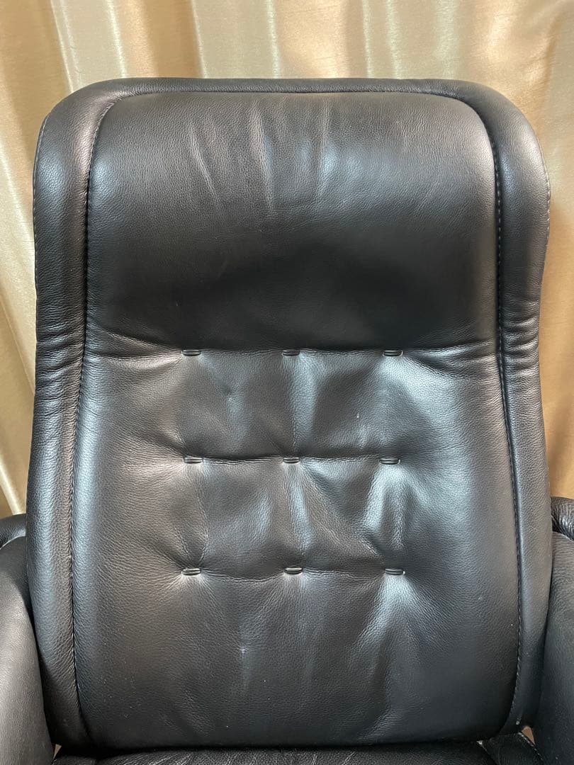 希少　エコーネス　ロイヤル　レザー　ダイニングチェア 黒　サイズL