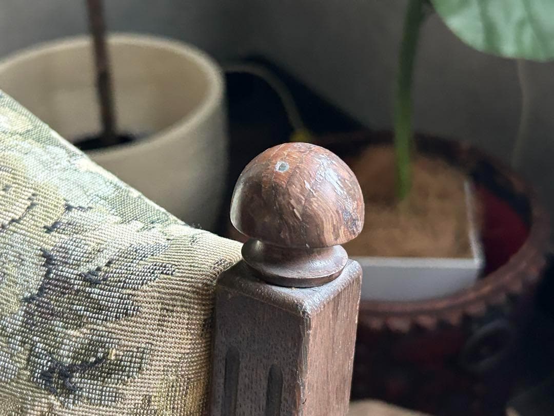 ヴィンテージ　アンティーク　アームチェア　ろくろ調　ソファ　ゴブラン模様