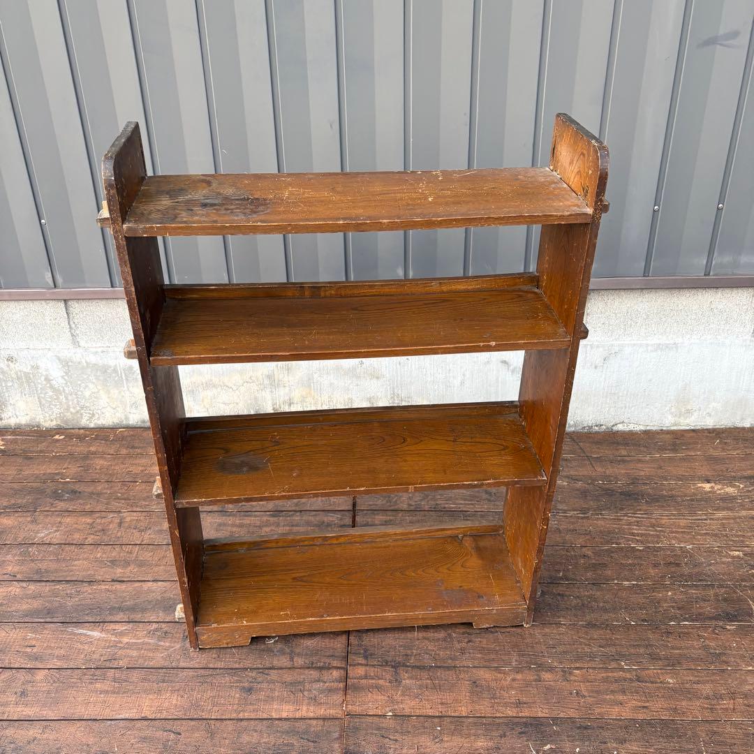 D4 昭和レトロ ミッドセンチュリー くさび型 楔棚 木製飾り棚 オープンラック