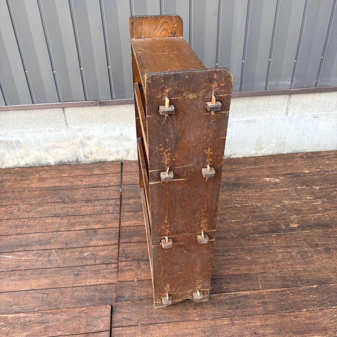 D4 昭和レトロ ミッドセンチュリー くさび型 楔棚 木製飾り棚 オープンラック