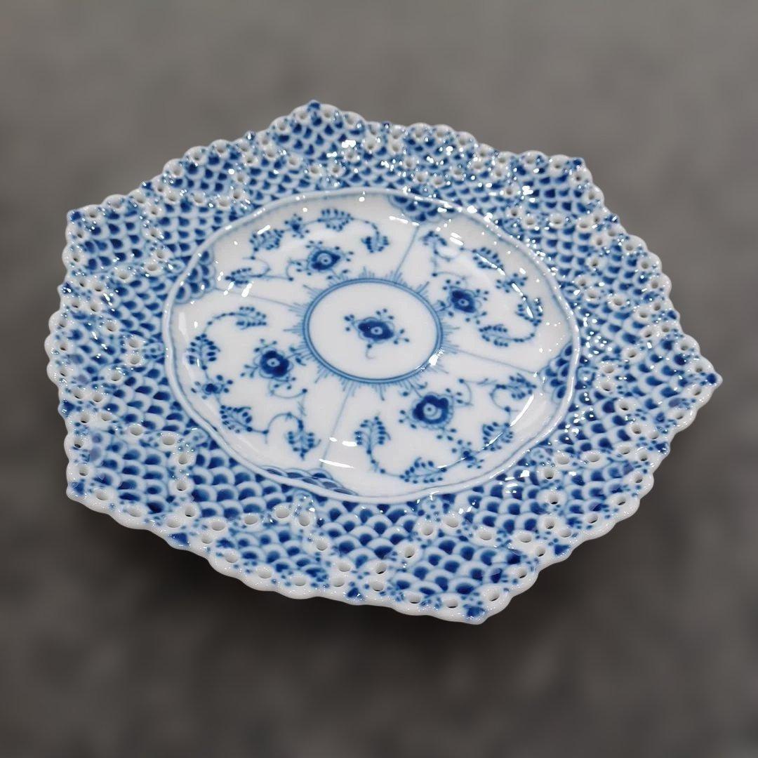 ロイヤルコペンハーゲン ブルーフル－デッド フルレース プレート直径21㎝