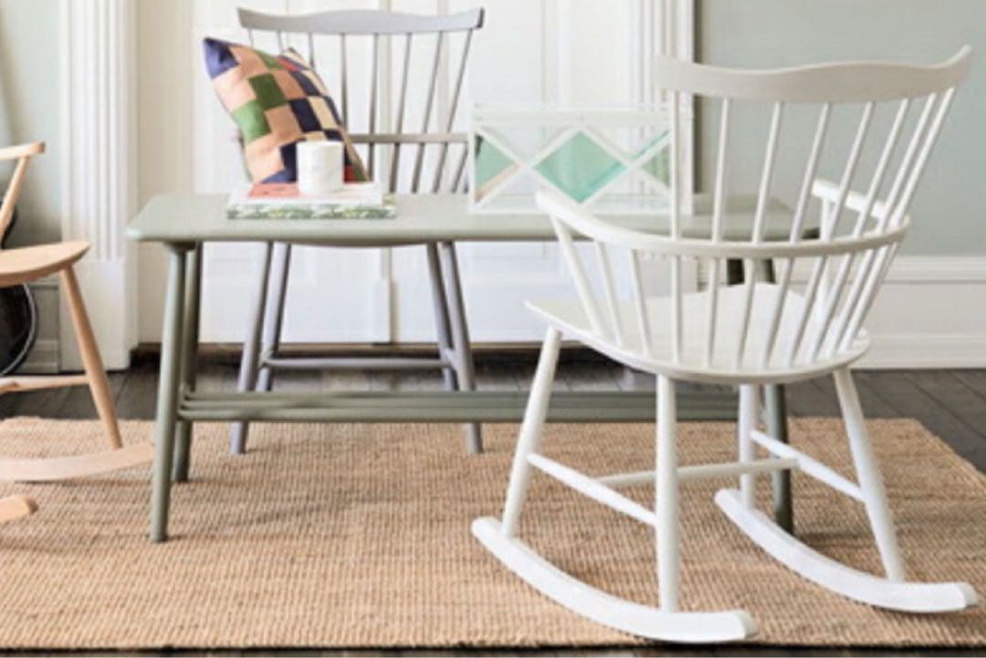 FDBモブラー デンマークデザイン J52G ロッキングチェア ホワイト ⓶